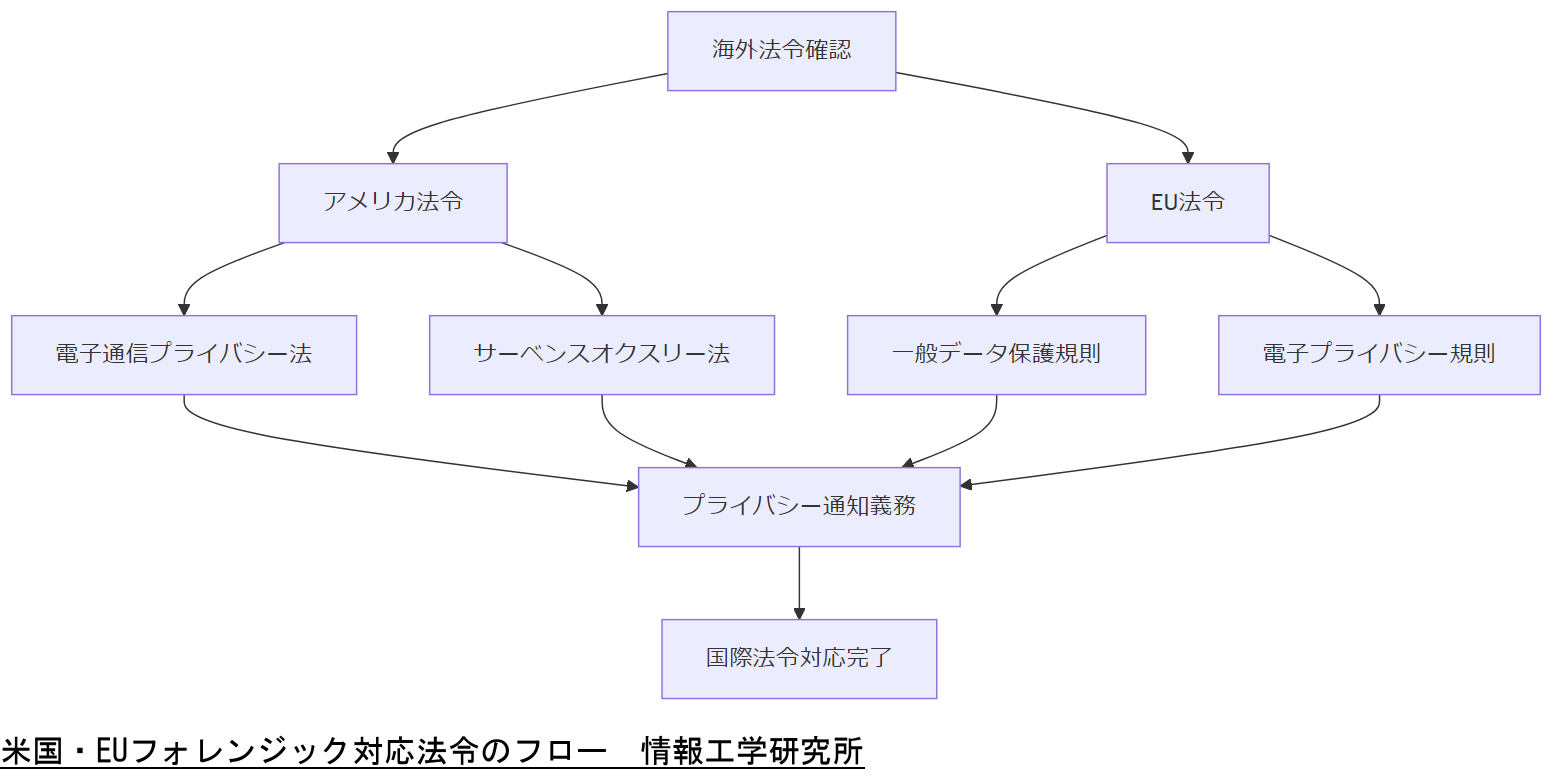 ALT: 米国・EUフォレンジック対応法令のフロー